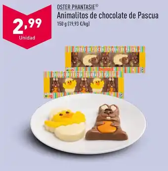 ALDI Animalitos de chocolate de Pascua 150 g (19,93 €/kg) oferta
