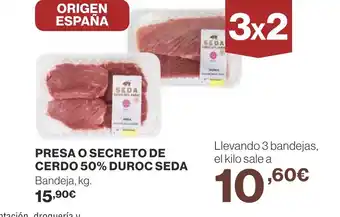 Supercor PRESA O SECRETO DE CERDO 50% DUROC SEDA oferta
