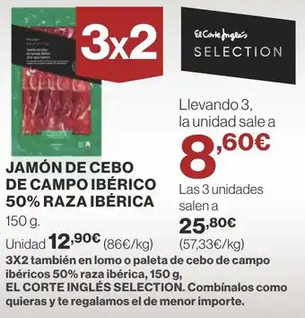 Supercor JAMÓN DE CEBO DE CAMPO IBÉRICO 50% RAZA IBÉRICA oferta