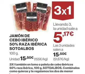 Supercor JAMÓN DE CEBO IBÉRICO 50% RAZA IBÉRICA SOTOALBOS oferta