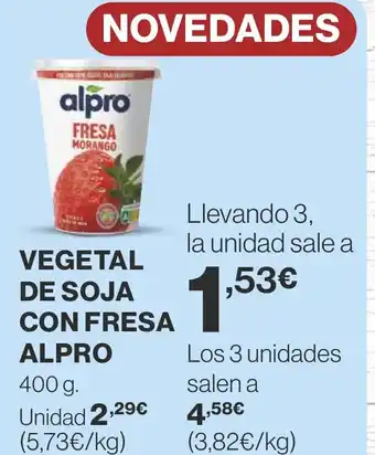 Supercor VEGETAL DE SOJA CON FRESA ALPRO oferta