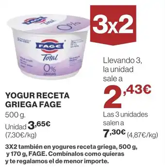 Supercor YOGUR RECETA GRIEGA FAGE oferta