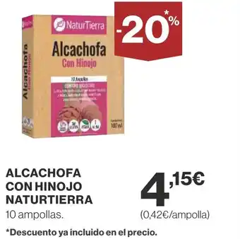 Supercor ALCACHOFA CON HINOJO NATURTIERRA 10 ampollas. oferta