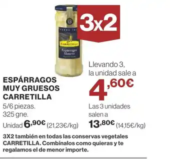 Supercor ESPÁRRAGOS MUY GRUESOS CARRETILLA 5/6 piezas. oferta