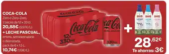 Supercor COCA-COLA Zero o Zero-Zero, 2 packs de 12 x 33 cl. oferta