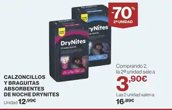 Supercor CALZONCILLOS Y BRAGUITAS ABSORBENTES DE NOCHE DRYNITES oferta