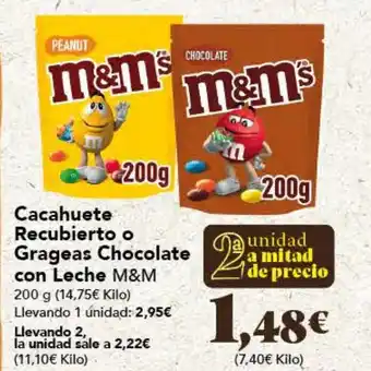 Gadis Cacahuete Recubierto o Grageas Chocolate con Leche M&M 200 g oferta