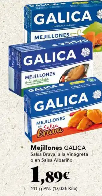 Gadis Mejillones GALICA Salsa Brava, a la Vinagreta o en Salsa Albariño oferta