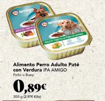 Gadis Alimento Perro Adulto Paté con Verdura IFA AMIGO Pollo o Buey oferta