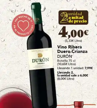 Gadis Vino Ribera Duero Crianza DURÓN oferta