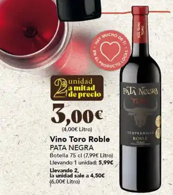 Gadis Vino Toro Roble PATA NEGRA oferta
