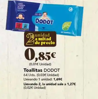 Gadis Toallitas DODOT 64 Uds. oferta