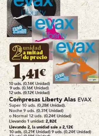 Gadis Compresas Liberty Alas EVAX oferta