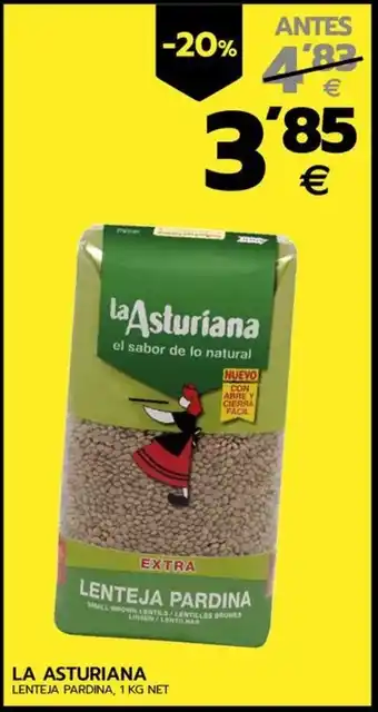 BM Supermercados LA ASTURIANA LENTEJA PARDINA, 1 KG NET oferta