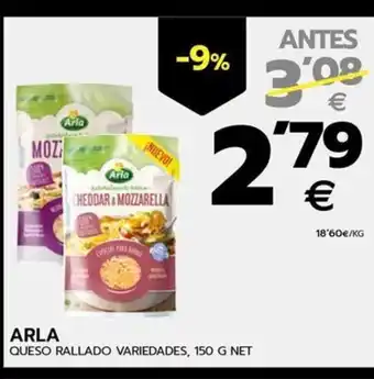 BM Supermercados ARLA QUESO RALLADO VARIEDADES, 150 G NET oferta