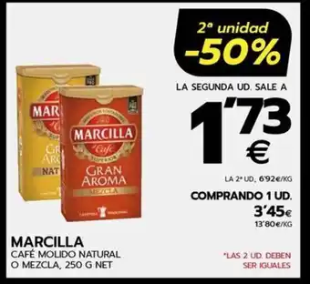 MARCILLA CAFÉ MOLIDO NATURAL O MEZCLA, 250 G NET