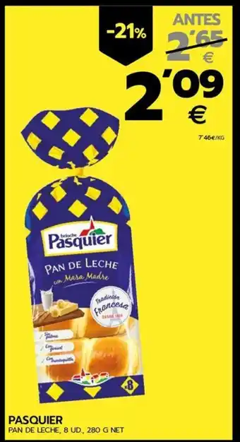 BM Supermercados PASQUIER PAN DE LECHE, 8 UD., 280 G NET oferta