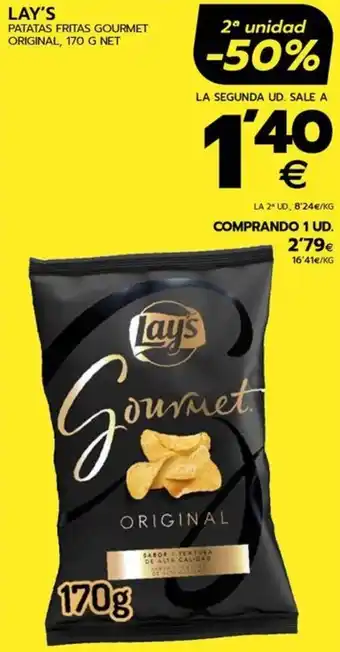 BM Supermercados LAY'S PATATAS FRITAS GOURMET ORIGINAL, 170 G NET oferta