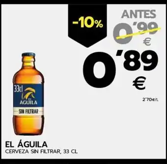 BM Supermercados EL ÁGUILA CERVEZA SIN FILTRAR, 33 CL oferta