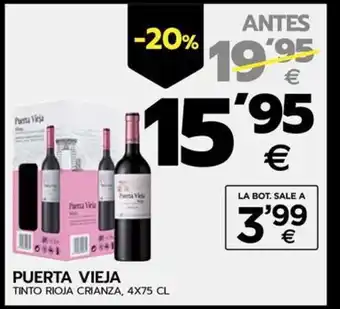 BM Supermercados PUERTA VIEJA TINTO RIOJA CRIANZA, 4X75 CL oferta