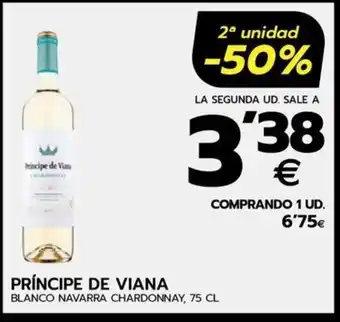 BM Supermercados PRÍNCIPE DE VIANA BLANCO NAVARRA CHARDONNAY, 75 CL oferta