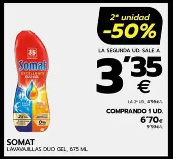 SOMAT LAVAVAJILLAS DUO GEL, 675 ML