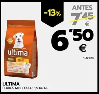 BM Supermercados ULTIMA PERROS MINI POLLO, 1,5 KG NET oferta
