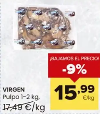 Autoservicios Familia VIRGEN Pulpo 1-2 kg, oferta