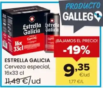 Autoservicios Familia ESTRELLA GALICIA Cerveza especial, 16x33 cl oferta