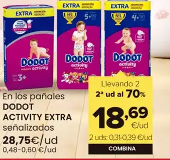 Autoservicios Familia En los pañales DODOT ACTIVITY EXTRA señalizados oferta
