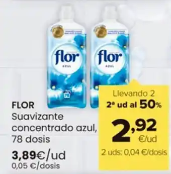 Autoservicios Familia FLOR Suavizante concentrado azul, 78 dosis oferta