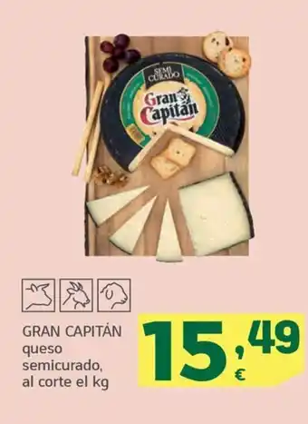 HiperDino GRAN CAPITÁN queso semicurado, al corte el kg oferta