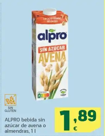 HiperDino ALPRO bebida sin azúcar de avena o almendras, 11 oferta