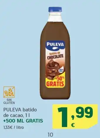HiperDino PULEVA batido de cacao, 11 +500 ML oferta