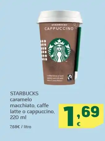 HiperDino STARBUCKS caramelo macchiato, caffe latte o cappuccino, 220 ml oferta