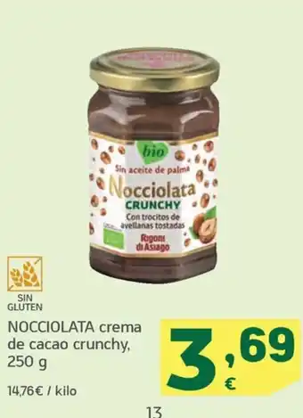 HiperDino NOCCIOLATA crema de cacao crunchy, 250 g oferta