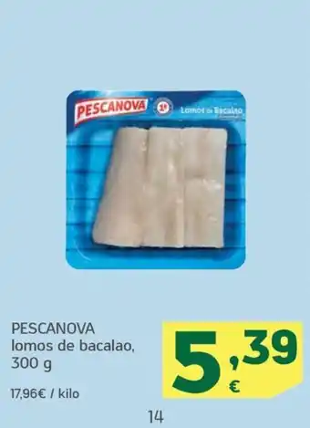 HiperDino PESCANOVA lomos de bacalao, 300 g oferta