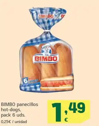 HiperDino BIMBO panecillos hot-dogs, pack 6 uds. oferta