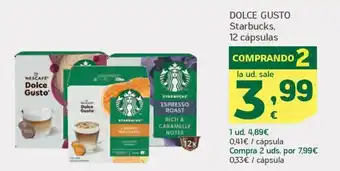 HiperDino DOLCE GUSTO Starbucks, 12 cápsulas oferta