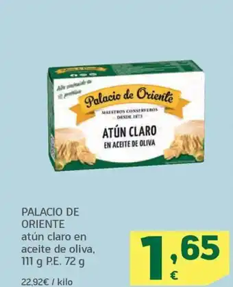 HiperDino PALACIO DE ORIENTE atún claro en aceite de oliva, 111 g oferta