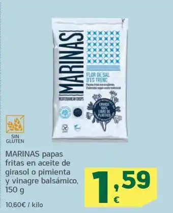 HiperDino MARINAS papas fritas en aceite de girasol o pimienta y vinagre balsámico, 150 g oferta