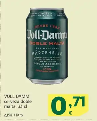 HiperDino VOLL DAMM cerveza doble malta, 33 cl oferta