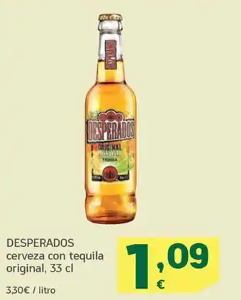 HiperDino DESPERADOS cerveza con tequila original, 33 cl oferta