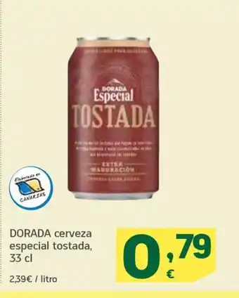 HiperDino DORADA cerveza especial tostada, 33 cl oferta