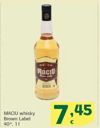 HiperDino MACIU whisky Brown Label 40º, 11 oferta