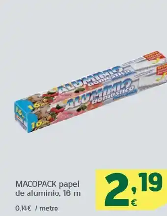 HiperDino MACOPACK papel de aluminio, 16 m oferta