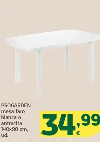 HiperDino PROGARDEN mesa faro blanca o antracita 140x90 cm, ud. oferta