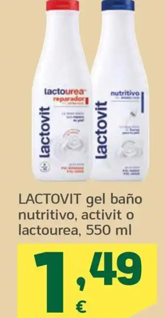 HiperDino LACTOVIT gel baño nutritivo, activit o lactourea, 550 ml oferta