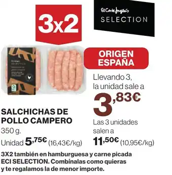 Hipercor SALCHICHAS DE POLLO CAMPERO oferta