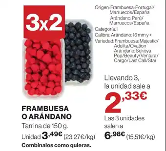 Hipercor FRAMBUESA O ARANDANO oferta